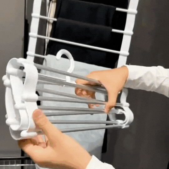 7-Pole Multi-Purpose Pants Hanger & Wardrobe Organizer – Space-Saving Trouser, Scarf, Tie & Clothing Storage Rack