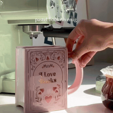 Coffee & Books Vintage Book Mug – Aesthetic Ceramic Book Lover Coffee Cup