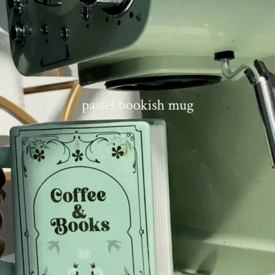 Coffee & Books Vintage Book Mug – Aesthetic Ceramic Book Lover Coffee Cup