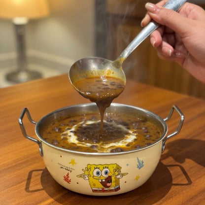 SpongeBob SquarePants Stainless Steel Serving Bowl with Side Handles – Cute Cartoon Cooking & Serving Pot (Single Piece)