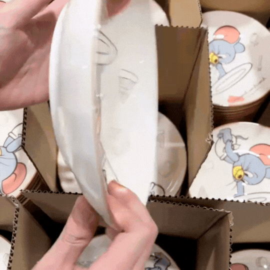 Tom & Jerry Cartoon Ceramic Snack Plate Set – Cute Kids Dessert Plate, Breakfast Plate, Serving Dish for Home, Kitchen & Gifts (Set of 2)