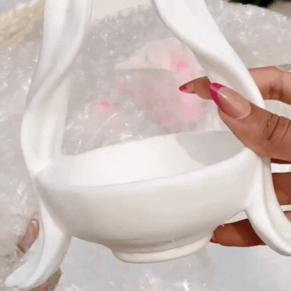 White Bow Jewellery Holder Stand – Aesthetic Bow-Shaped Ring, Earring & Necklace Organizer Tray for Dressing Table