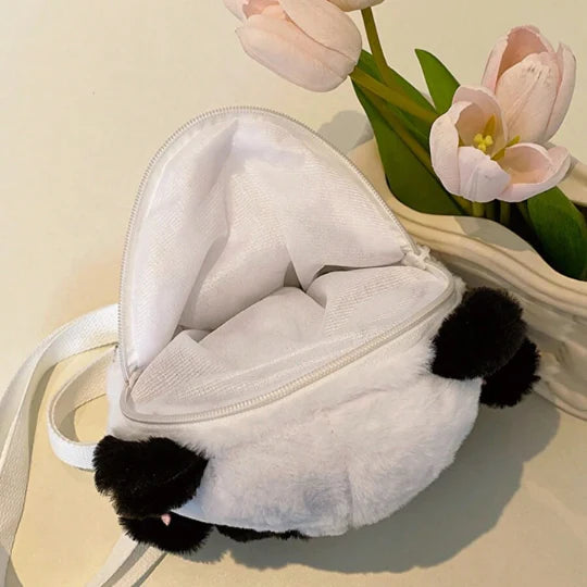 Kawaii Panda Plush Backpack – Soft Panda Teddy Mini School Bag for Kids & Girls