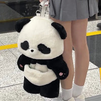 Kawaii Panda Plush Backpack – Soft Panda Teddy Mini School Bag for Kids & Girls