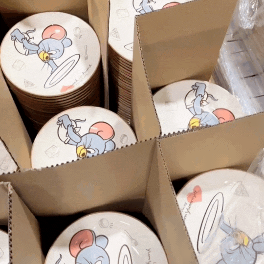 Tom & Jerry Cartoon Ceramic Snack Plate Set – Cute Kids Dessert Plate, Breakfast Plate, Serving Dish for Home, Kitchen & Gifts (Set of 2)