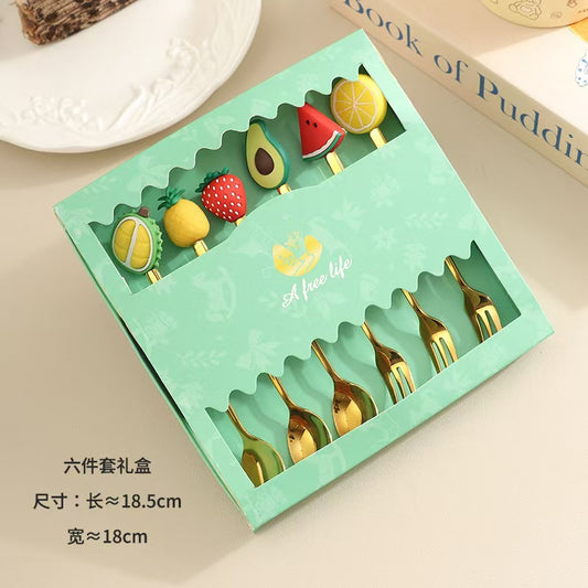Stainless steel Fruit design cutlery, creative gift box set