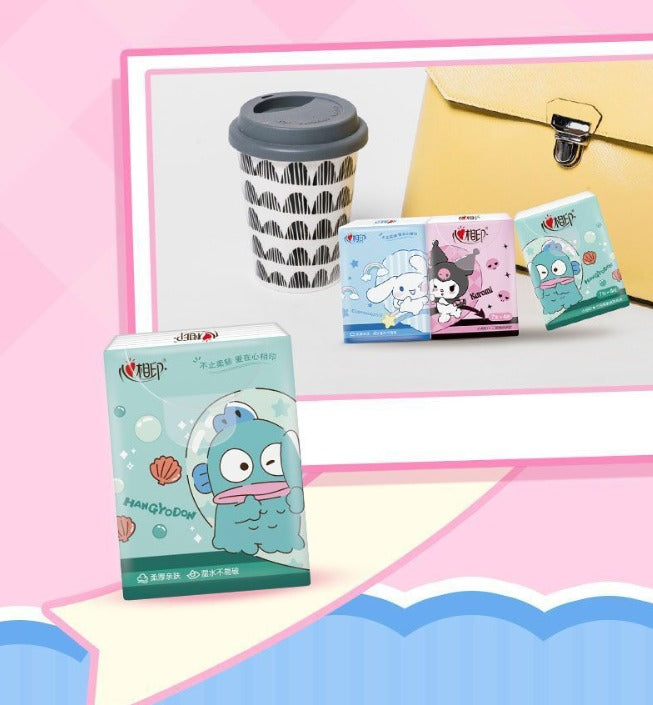 Sanrio Printed pocket Tissues one pack contain 7 tissues (pack of 12 mini pocket packets)