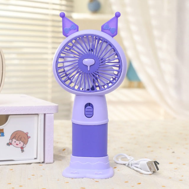 Sanrio new Portable charging Hand fan with stand