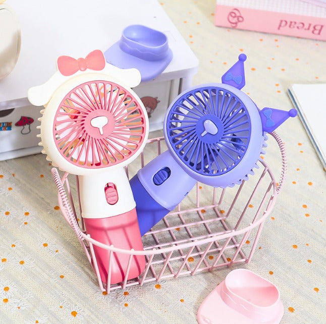 Sanrio new Portable charging Hand fan with stand