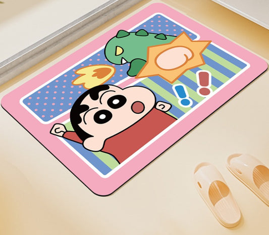Crayon Shinchan Cartoon Floor Mat | Cute Anti-Slip Rug for Bedroom, Living Room & Bathroom