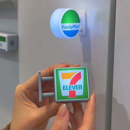 Mini  Fridge Magnet – 7-Eleven, FamilyMart & Cute LED Signboard Style Refrigerator Magnet (Single Piece)