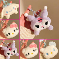 Sanrio Plush Keychain  – Hello Kitty, Kuromi, Cinnamoroll & My Melody | Cute Kawaii Bag Charms