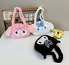 Kawaii Sanrio Plush Shoulder Bag – My Melody, Kuromi & Cinnamoroll Soft Furry Handbag