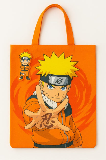 Naruto Uzumaki Orange Tote Bag – Anime Canvas Bag for Fans | Ninja Themed Handbag | Konoha Inspired Gift
