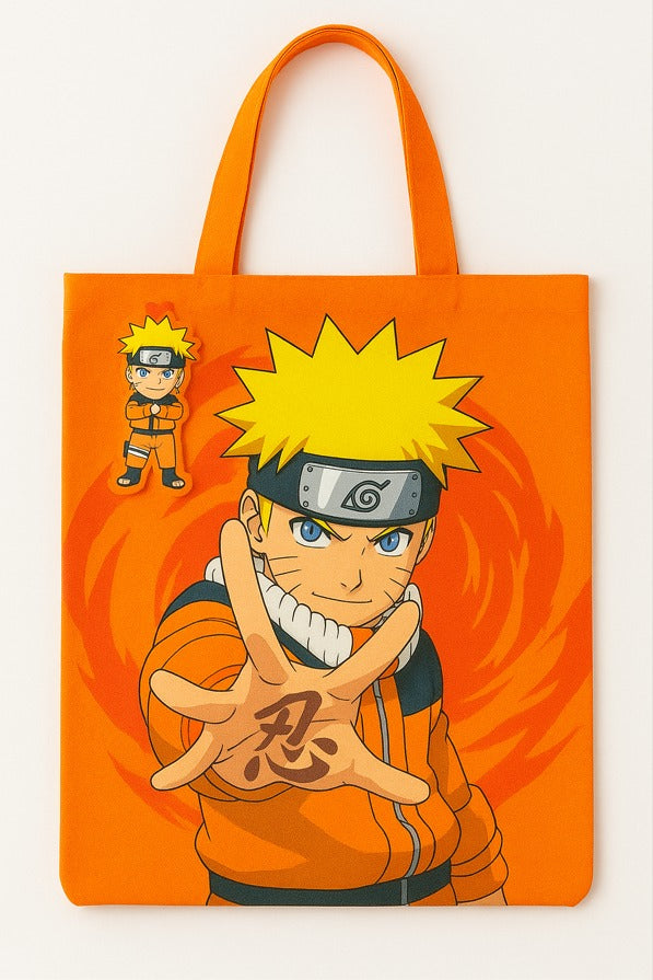 Naruto Uzumaki Orange Tote Bag – Anime Canvas Bag for Fans | Ninja Themed Handbag | Konoha Inspired Gift
