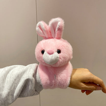 Kawaii Pink Bunny Plush Wristband – Soft Rabbit Slap Bracelet, Cute Plush Hand Band for Kids & Girls