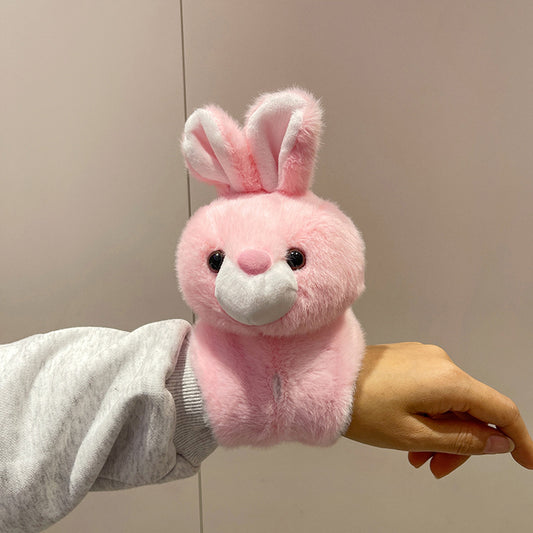Kawaii Pink Bunny Plush Wristband – Soft Rabbit Slap Bracelet, Cute Plush Hand Band for Kids & Girls