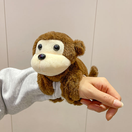 Cute Monkey Plush Slap Bracelet – Soft Stuffed Animal Wrist Hugger Toy for Kids & Monkey Lovers