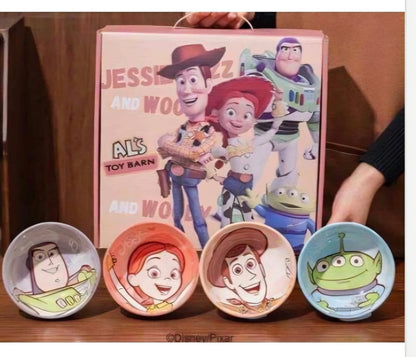 Disney Toy Story 4-Piece Ceramic Bowl Set – Woody, Buzz, Jessie & Alien