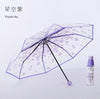 New Flower Print Transparent Umbrella
