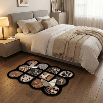 Modern Abstract Butterfly Floral Door Mat | Luxury Anti-Slip Entrance Rug | Decorative Living Room, Bedroom & Entryway Floor Mat