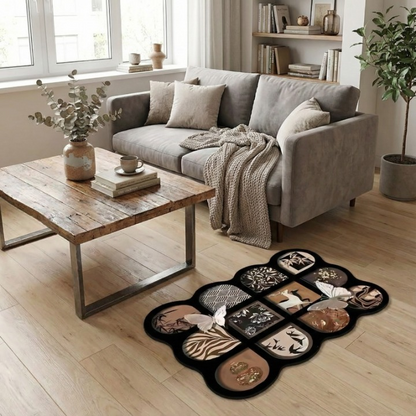 Modern Abstract Butterfly Floral Door Mat | Luxury Anti-Slip Entrance Rug | Decorative Living Room, Bedroom & Entryway Floor Mat