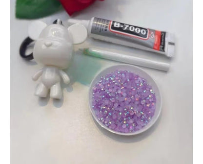 DIY Kawaii Bear Diamond Painting Keychain Craft Kit (7cm)
