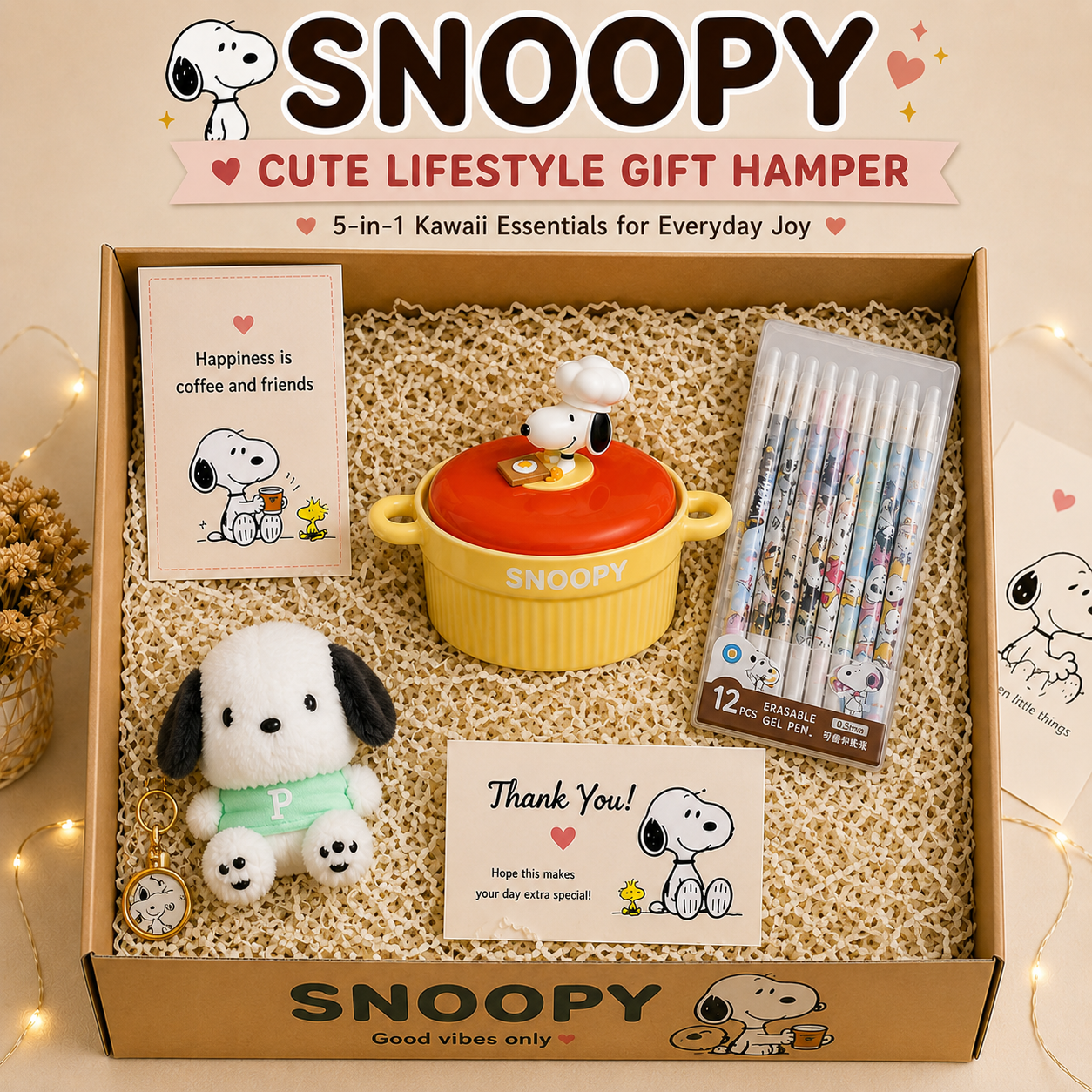 Snoopy Cute Lifestyle Ultimate Gift Hamper – 3-in-1 Kawaii Essentials Box