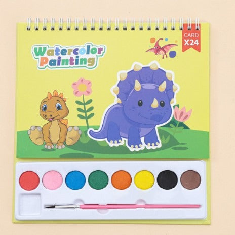 Cartoon watercolor painting set cross-border powder 8-color watercolor DIY handmade painting book