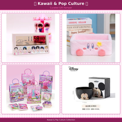 Kawaii Gift Hamper for Girls &amp; Teens | Digital Desk Clock, Plush Storage Basket, Ceramic Bowl &amp; Surprise Collectible Set | Cute Aesthetic Birthday Gift Box