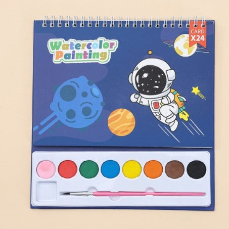 Cartoon watercolor painting set cross-border powder 8-color watercolor DIY handmade painting book