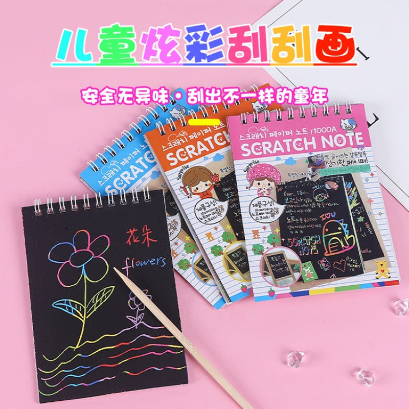 DIY Magic Scratch Painting Book for Kids - Handmade Graffiti Puzzle &amp; Painting Activity