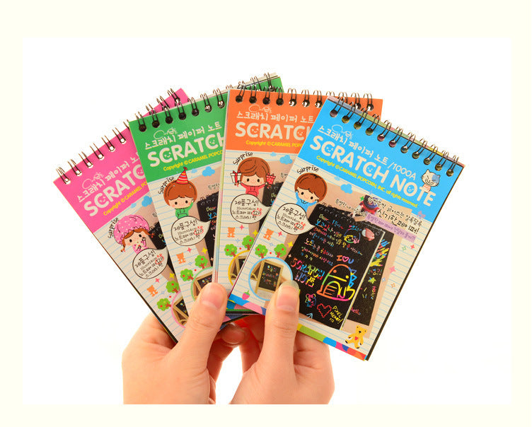 DIY Magic Scratch Painting Book for Kids - Handmade Graffiti Puzzle &amp; Painting Activity