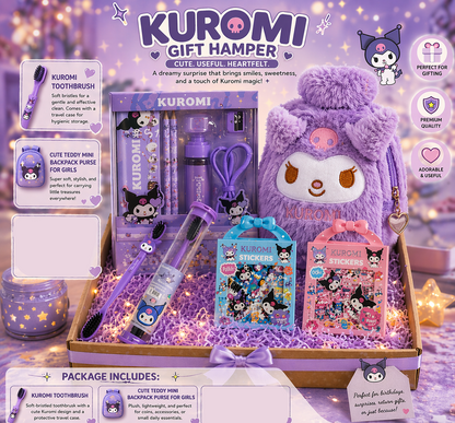 Kuromi Kawaii Gift Hamper – Stationery, Hot Water Bag, Stickers