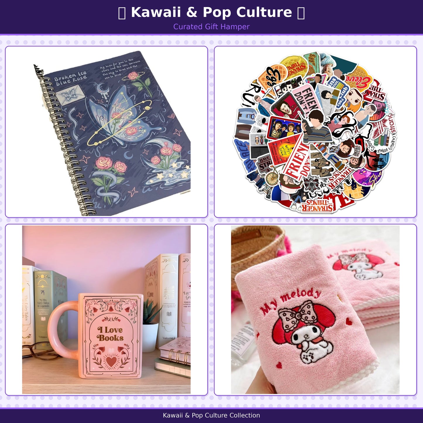 Kawaii Stationery &amp; Gift Hamper for Girls &amp; Teens | Premium Notebook, Aesthetic Mug, Sticker Pack &amp; Soft Hand Towel | Cute Birthday Gift Box Collection