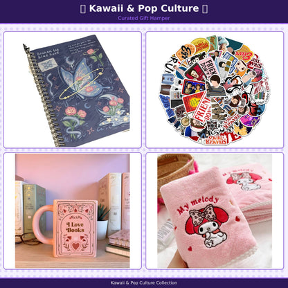 Kawaii Stationery &amp; Gift Hamper for Girls &amp; Teens | Premium Notebook, Aesthetic Mug, Sticker Pack &amp; Soft Hand Towel | Cute Birthday Gift Box Collection