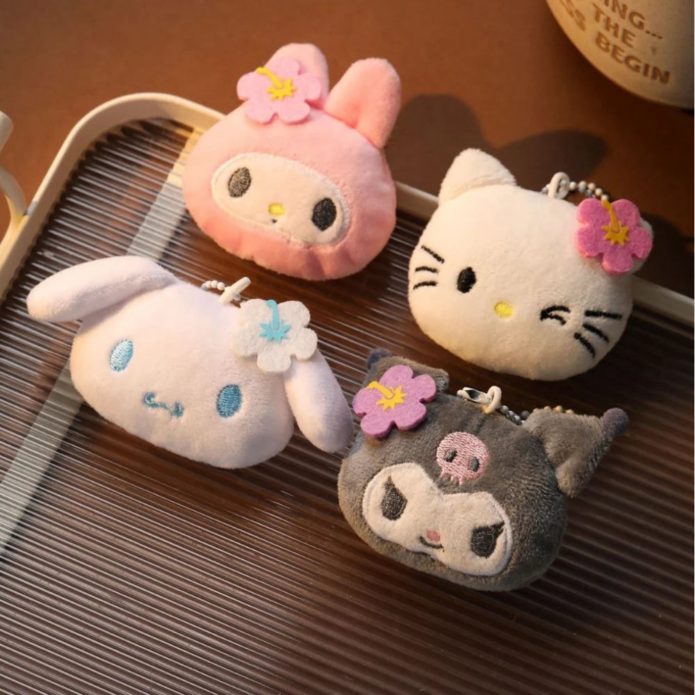 Kawaii Sanrio Plush Keychain – Hello Kitty, My Melody, Kuromi & Cinnamoroll Cute Soft Toy Bag Charm Keyring