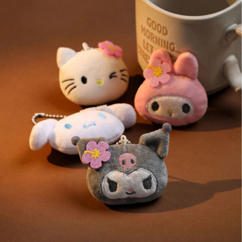 Kawaii Sanrio Plush Keychain – Hello Kitty, My Melody, Kuromi & Cinnamoroll Cute Soft Toy Bag Charm Keyring