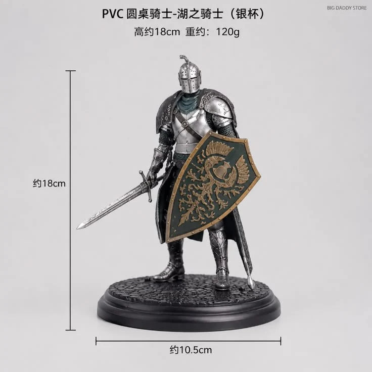 18CM Medieval Knight Warrior PVC Action Figure with Sword & Shield – Round Table Knight Collectible Statue | Fantasy Armor Warrior Model for Home Decor, Desk Display & Gifts