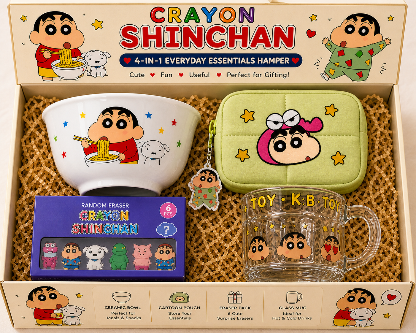 Shinchan Kawaii Essentials Gift Hamper (4-in-1 Cute Everyday Combo)