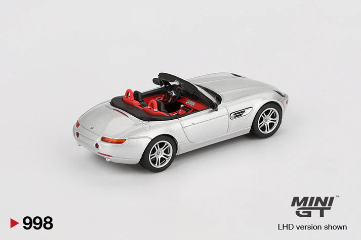 MINI GT 1:64 BMW Z8 Silver Diecast Model Car Blister | Premium Collectible Scale Model | Detailed Metal Toy Car for Collectors