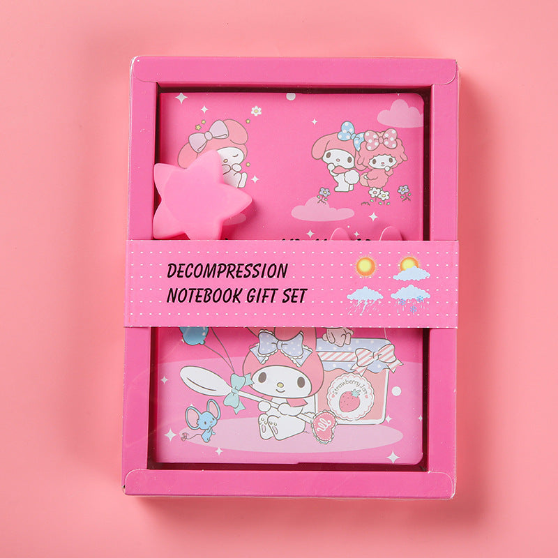 My Melody Cute Back to School Gift Hamper for Girls – Complete School Kit with Backpack, Lunch Box, Notebook & Stationery Set