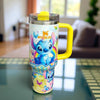 Stanley Stitch Travel Mug – 20 oz Stainless Steel Insulated Cup with Handle (Yellow)