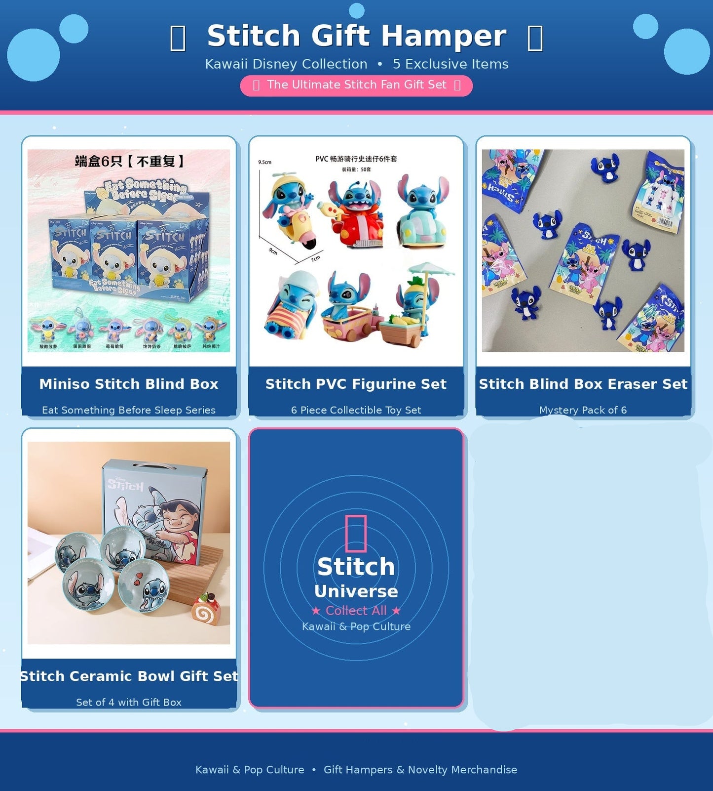 Ultimate Stitch Kawaii Combo – Cute Collectibles & Kitchen Gift Set (5-in-1 Bundle)