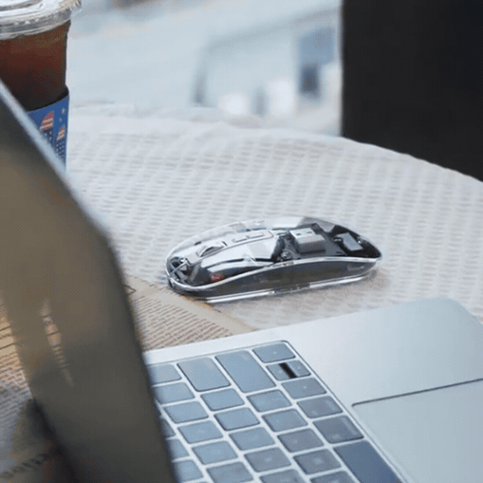 Transparent Shell T900 Wireless Rechargeable Mouse – Type-C Charging, Tri-Mode Connectivity & 4-Level Adjustable DPI