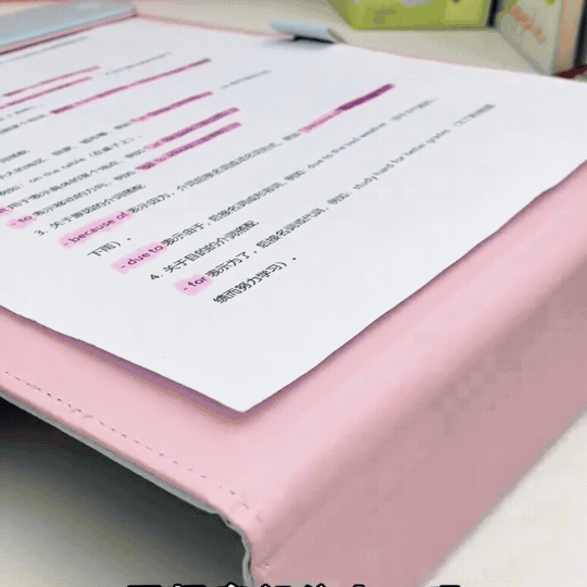 A4 Magnetic Clipboard Folder with Faux Leather Cover – Pastel Pink & Blue Paper Holder, Study Writing Board for Students, Office & School