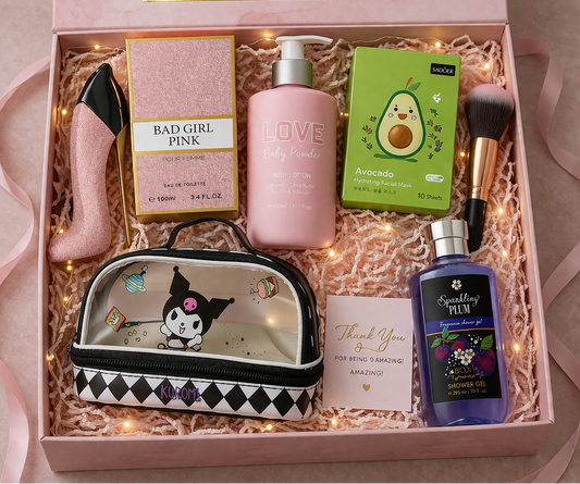 Pink Bliss Deluxe Beauty Hamper – Complete Self-Care & Glow Kit for Gifting & Personal Indulgence
