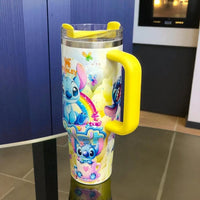 Stanley Stitch Travel Mug – 20 oz Stainless Steel Insulated Cup with Handle (Yellow)