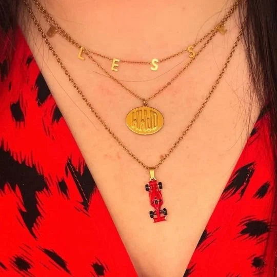 Premium Formula 1 Racing Car Pendant Necklace – Stylish Sports Car Charm Chain for Men & Women | Aesthetic Streetwear Jewellery