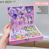 High-end children's hair accessories set, gift box for girl's birthday, hair ring, hairpin, rubber band, headdress, little princess cute jewelry box (Pack of 1 Box set)